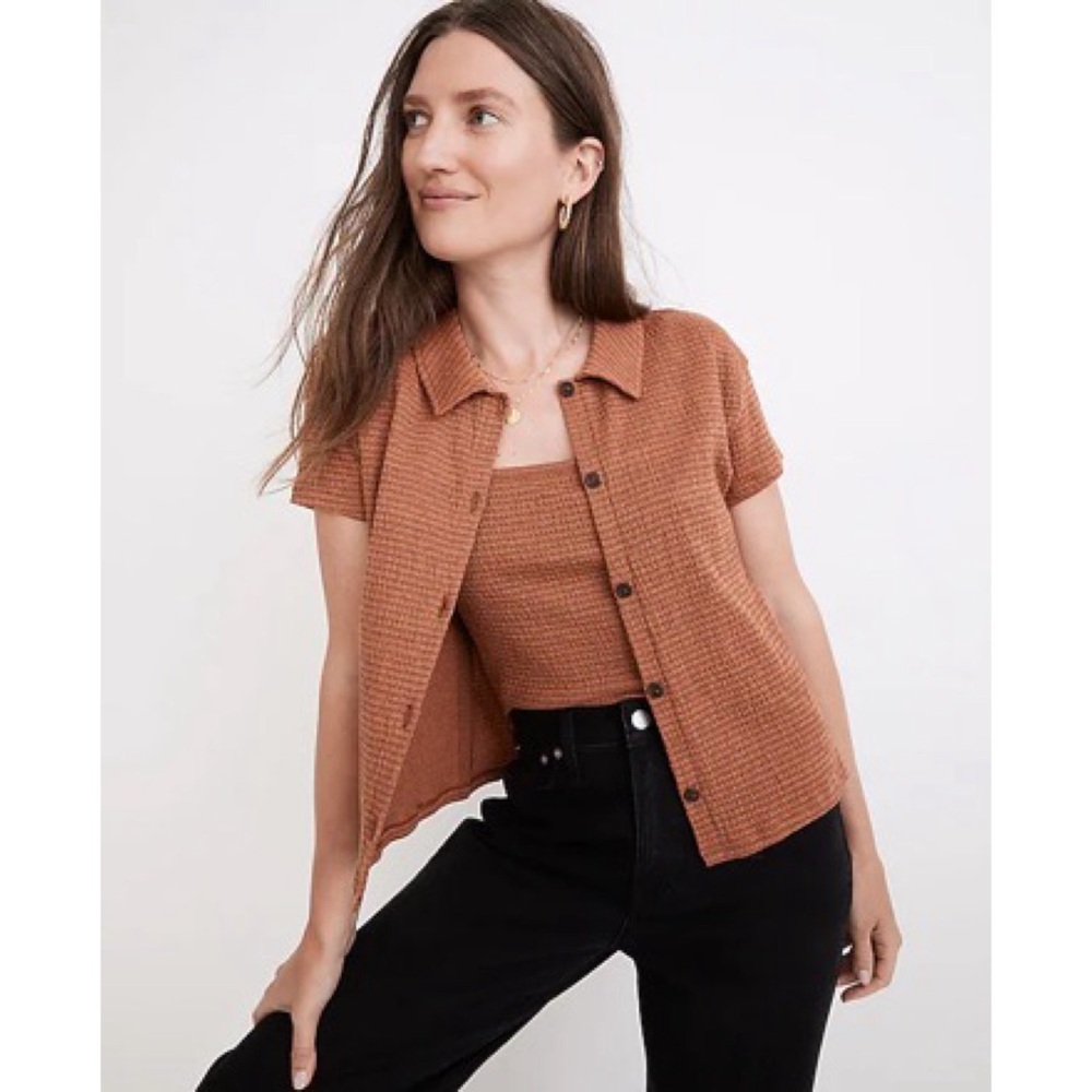 Madewell Textured Button-Up Shirt with Tank